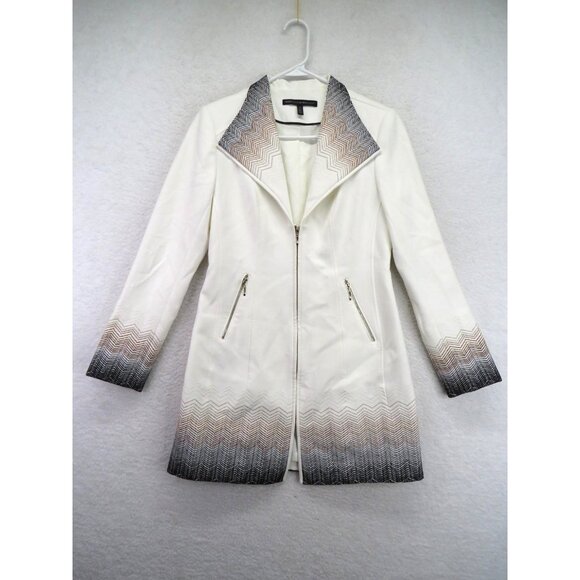 White House Black Market Jackets & Blazers - White House Black Market Jacket Womens XS White Ombre Chevron Zip Pockets Lined